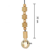 Retro Houten Geometrische Kralen Slinger Verlichting Hanglamp