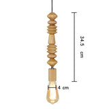Retro Houten Geometrische Kralen Slinger Verlichting Hanglamp
