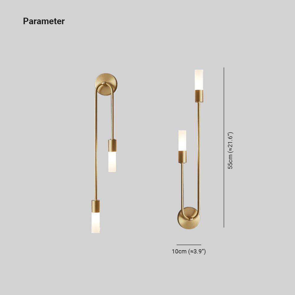 Moderne LED Wandlamp Goud – Slanke 2-Lichts Stick Wandlamp voor Woonkamer en Slaapkamer