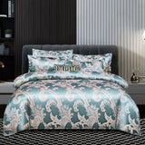 Luxe Satijn Rayon Jacquard Dekbedovertrek Set 220x240 | Zomer Beddengoed Tweepersoons, Queen, Kingsize