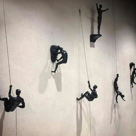 Moderne Atleet Rock Klimmen Man Muurdecoratie - Creatieve Hars Wanddecor voor Thuis en Kantoor