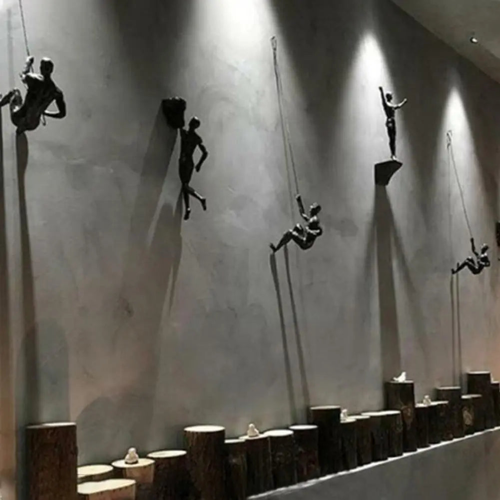 Moderne Atleet Rock Klimmen Man Muurdecoratie - Creatieve Hars Wanddecor voor Thuis en Kantoor