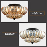 Semi Flush Mount Plafondlampen Parapluevormige Glazen Lamp
