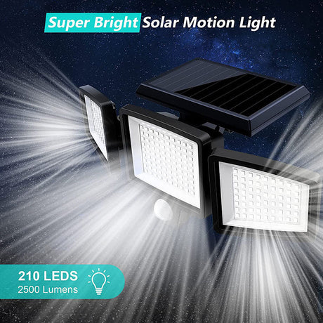 Solar LED Beveiligingslamp met Bewegingssensor - Superheldere Buitenverlichting voor Tuin, Garage en Oprit
