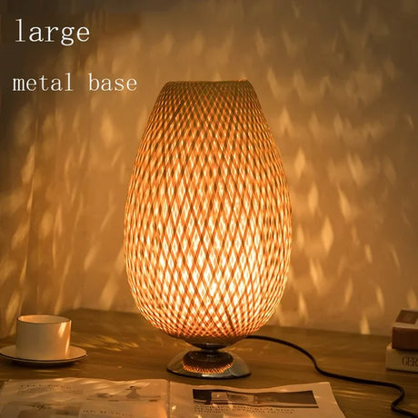 RustiekLicht - Vintage Bamboe Tafellamp | Handgemaakt & Duurzaam | Perfect voor Woonkamer & Slaapkamer
