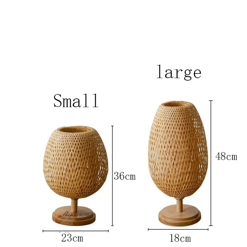 RustiekLicht - Vintage Bamboe Tafellamp | Handgemaakt & Duurzaam | Perfect voor Woonkamer & Slaapkamer