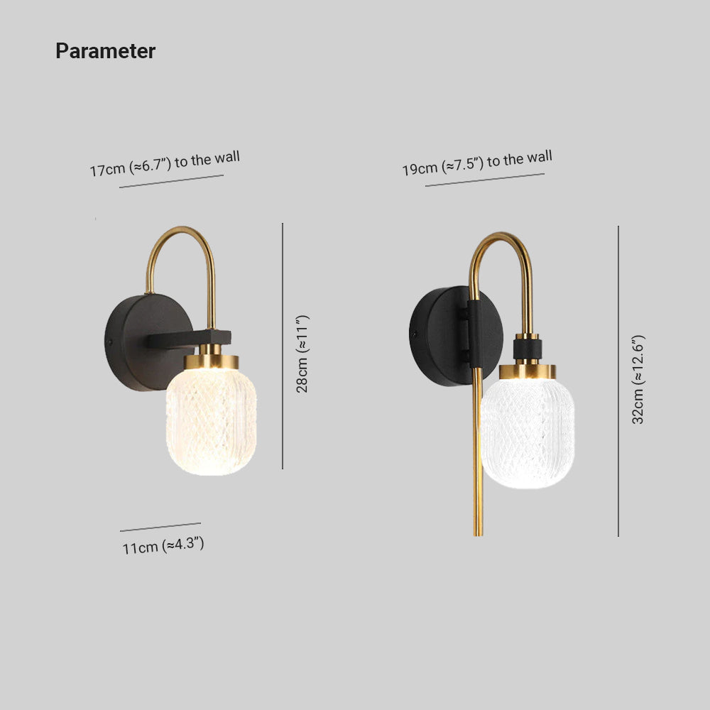 Eryn Moderne LED Wandlamp - Zwart-Goud Design - Energiezuinige Verlichting voor Slaapkamer en Woonkamer