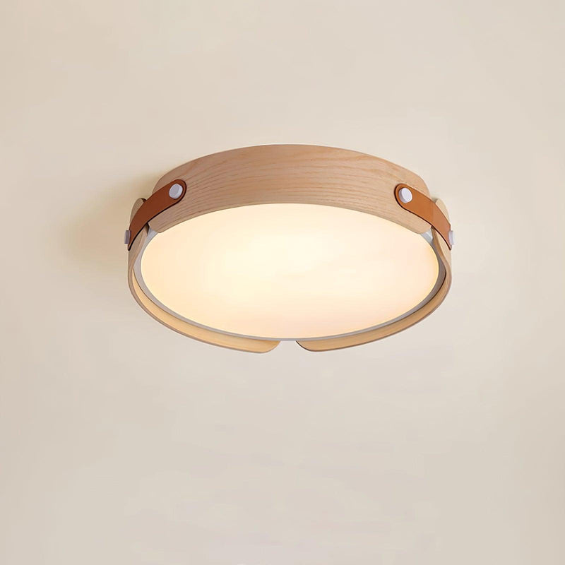 Mid-Century Houten Koepel Plafondlamp