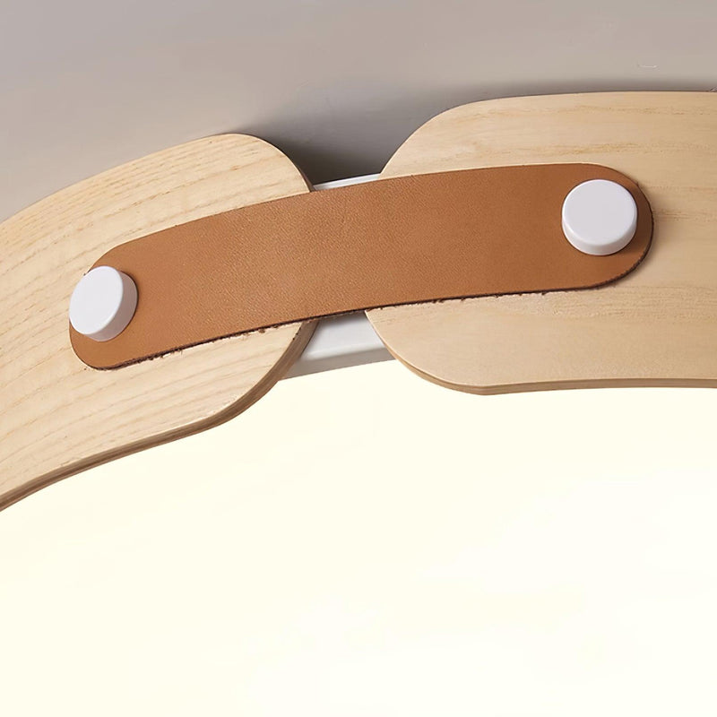Mid-Century Houten Koepel Plafondlamp