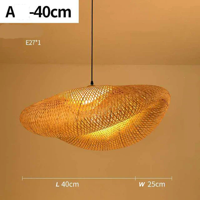 Stepeak Boho Hanglamp met Rotan Lampenkap, Natuurlijke Rotan Eettafel Hanglamp, Rustieke Hanglamp voor Slaapkamer, Bamboe Plafondlamp voor Woonkamer, Eetkamer, Hal, Keuken