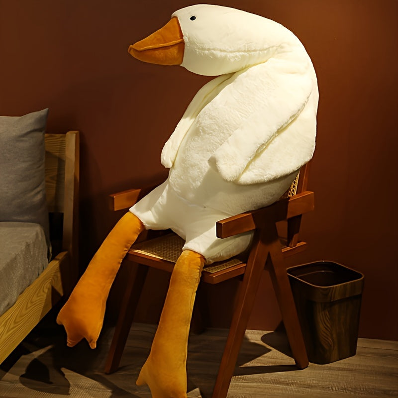 Zachte Witte Eend Pluche Knuffel - Grote Zwaan/Gans Speelgoed, Fluffy Vloermat voor Kinderkamer en Huisdecoratie