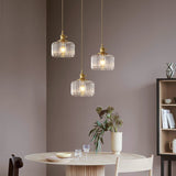 Retro Korte Cilinder Golvend Glazen Hanglamp