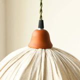 EcoLume - Minimalistische Scandinavische LED Hanglamp Beige Stoffen Kap, Verstelbaar voor Woonkamer en Eetkamer