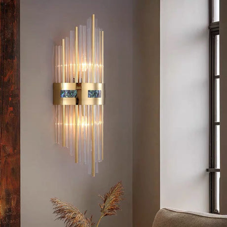 Luxe Kristal LED Wandlamp - Goud Metaal/Acryl - Voor Woonkamer & Slaapkamer