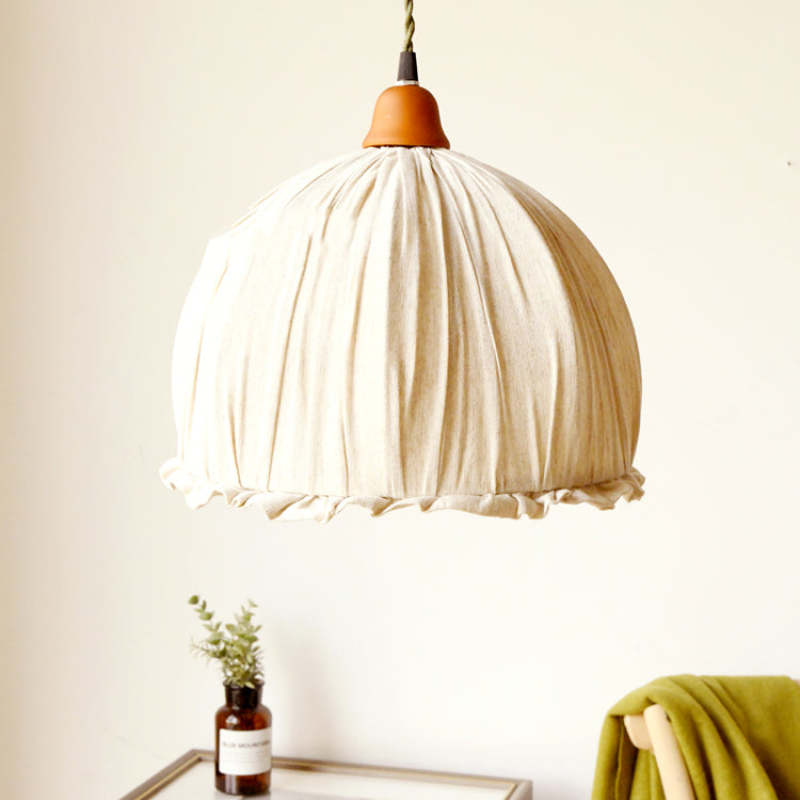 EcoLume - Minimalistische Scandinavische LED Hanglamp Beige Stoffen Kap, Verstelbaar voor Woonkamer en Eetkamer