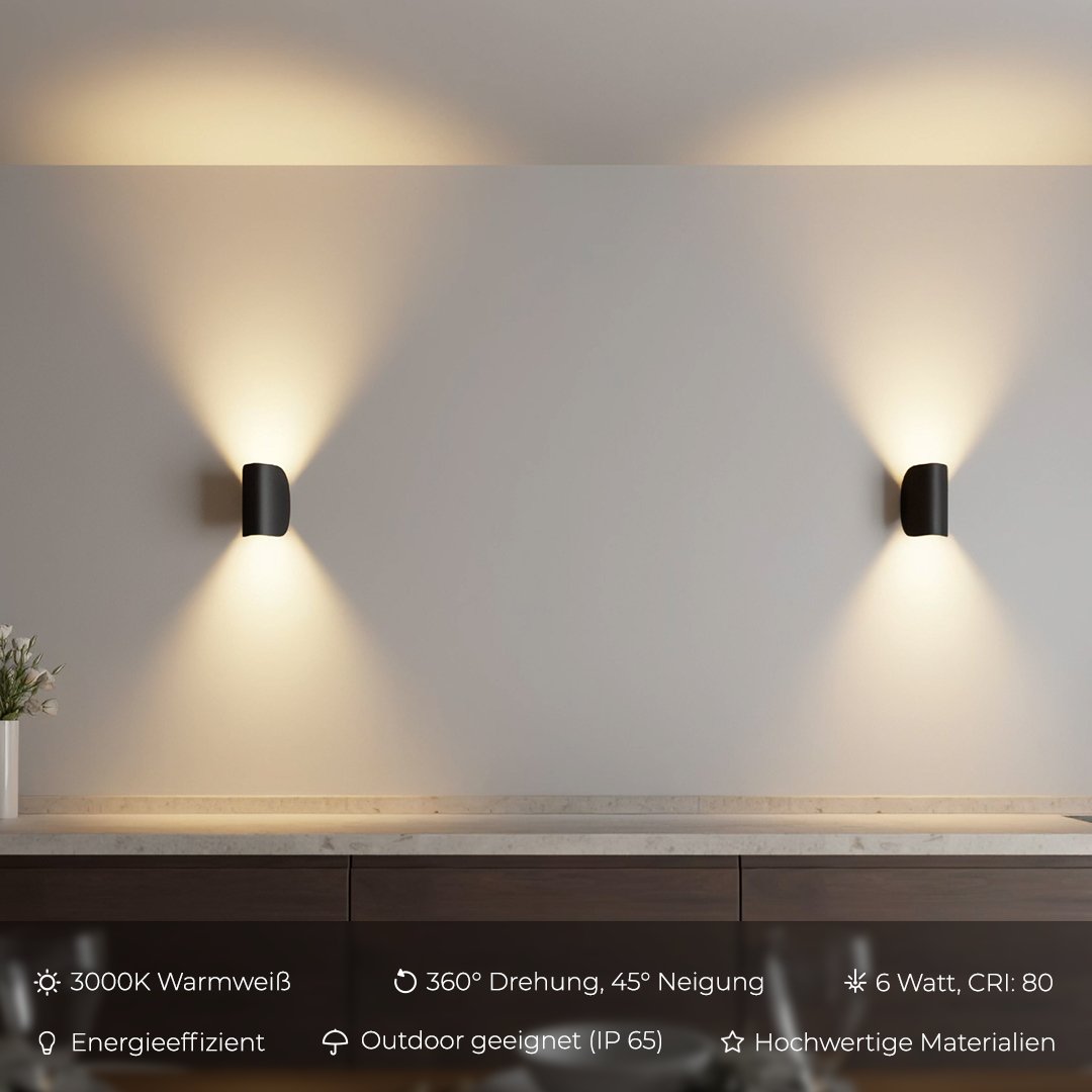 Moderne Draaibare LED Wandlamp - Energiezuinige Verlichting voor Binnen en Buiten