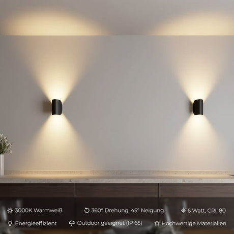 Moderne Draaibare LED Wandlamp - Energiezuinige Verlichting voor Binnen en Buiten