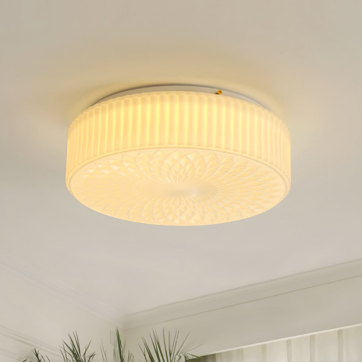 Retro Nostalgie Melkwit Glazen Plafondlamp