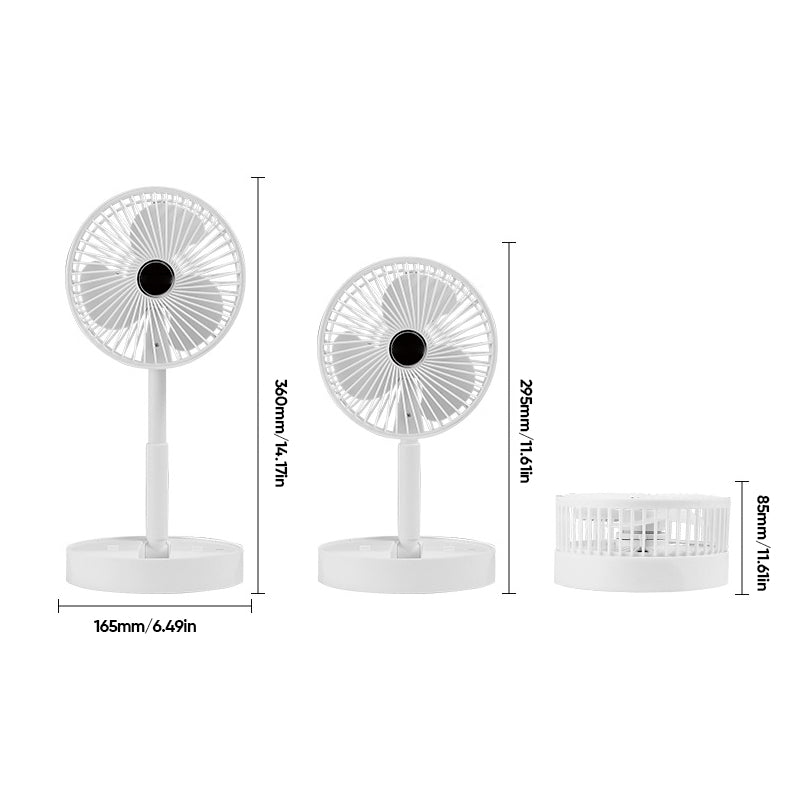 Draagbare Oplaadbare Telescopische Tafelventilator met Stil Ontwerp en Verstelbare Hoogte