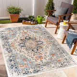 Vintage Bohemian Buiten Vloerkleed – Waterbestendig, Antislip, Wasbaar Tapijt voor Terras en Patio | 850g, 0.8cm Dik