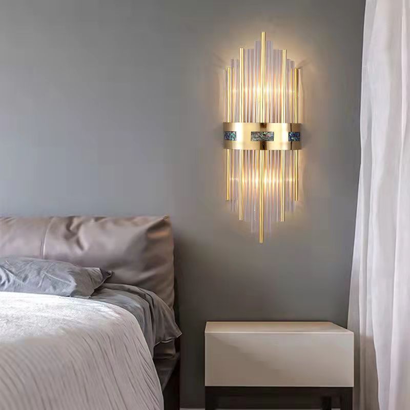 Luxe Kristal LED Wandlamp - Goud Metaal/Acryl - Voor Woonkamer & Slaapkamer