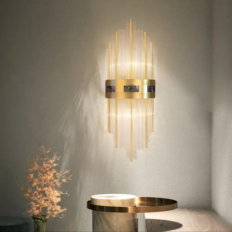 Luxe Kristal LED Wandlamp - Goud Metaal/Acryl - Voor Woonkamer & Slaapkamer