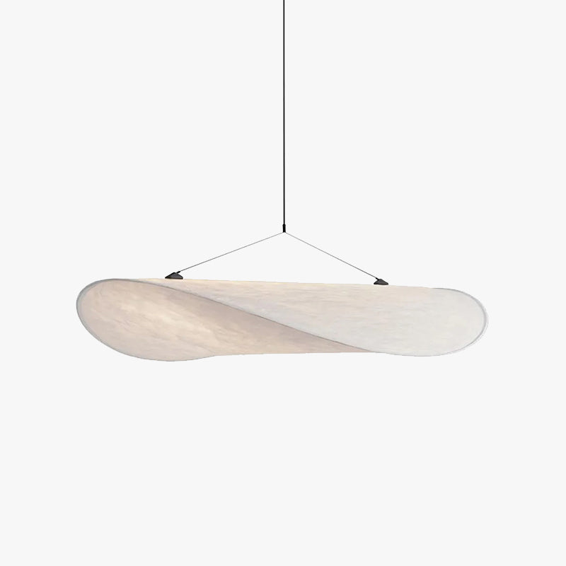 LunaLux - Moderne LED Hanglamp in Wit Metaal en Kunstzijde voor Slaapkamer en Woonkamer
