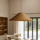 Geweven Rotan Hanglamp Wicker Kegel Lampenkap