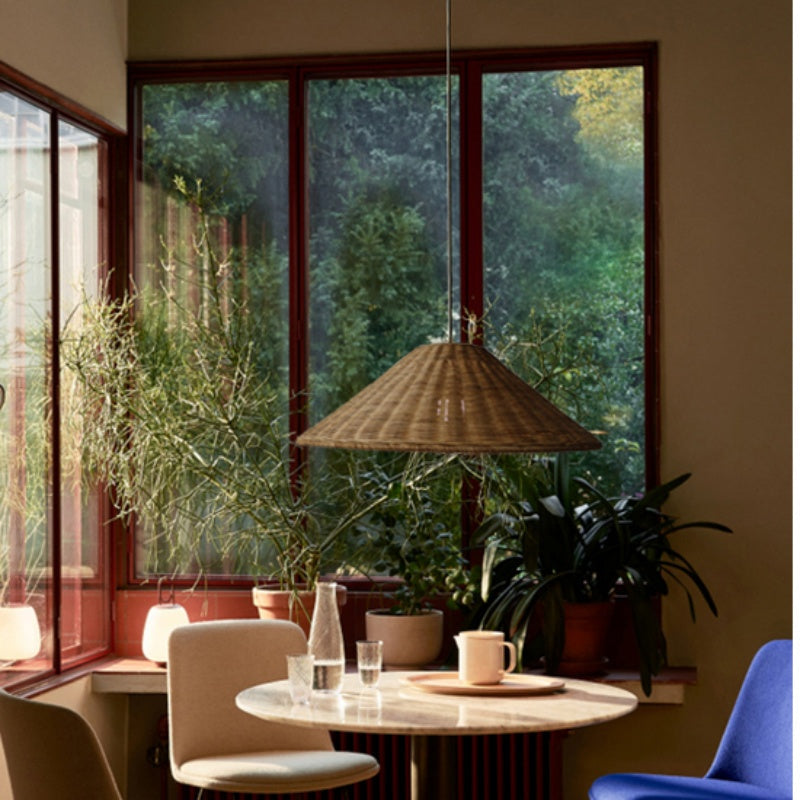 Geweven Rotan Hanglamp Wicker Kegel Lampenkap