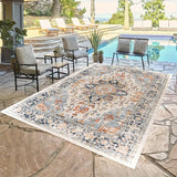 Vintage Bohemian Buiten Vloerkleed – Waterbestendig, Antislip, Wasbaar Tapijt voor Terras en Patio | 850g, 0.8cm Dik