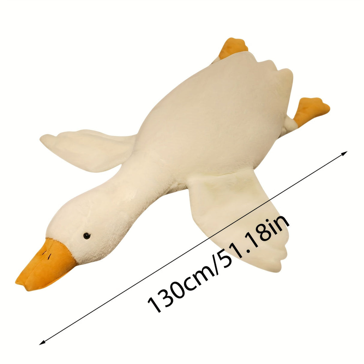 Zachte Witte Eend Pluche Knuffel - Grote Zwaan/Gans Speelgoed, Fluffy Vloermat voor Kinderkamer en Huisdecoratie
