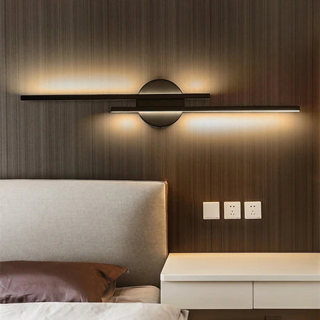 Moderne LED Wandlamp – Slank Dubbel Lijn Design voor Slaapkamer en Woonkamer | Zwart/Wit, Metalen Behuizing