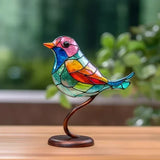 LuxeHome AvianElegance Vogels in Gekleurd Glas | Kunstzinnige Decoratie voor een Geraffineerd Interieur