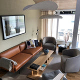 LunaLux - Moderne LED Hanglamp in Wit Metaal en Kunstzijde voor Slaapkamer en Woonkamer