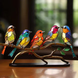 LuxeHome AvianElegance Vogels in Gekleurd Glas | Kunstzinnige Decoratie voor een Geraffineerd Interieur