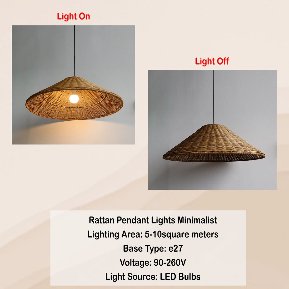 Geweven Rotan Hanglamp Wicker Kegel Lampenkap