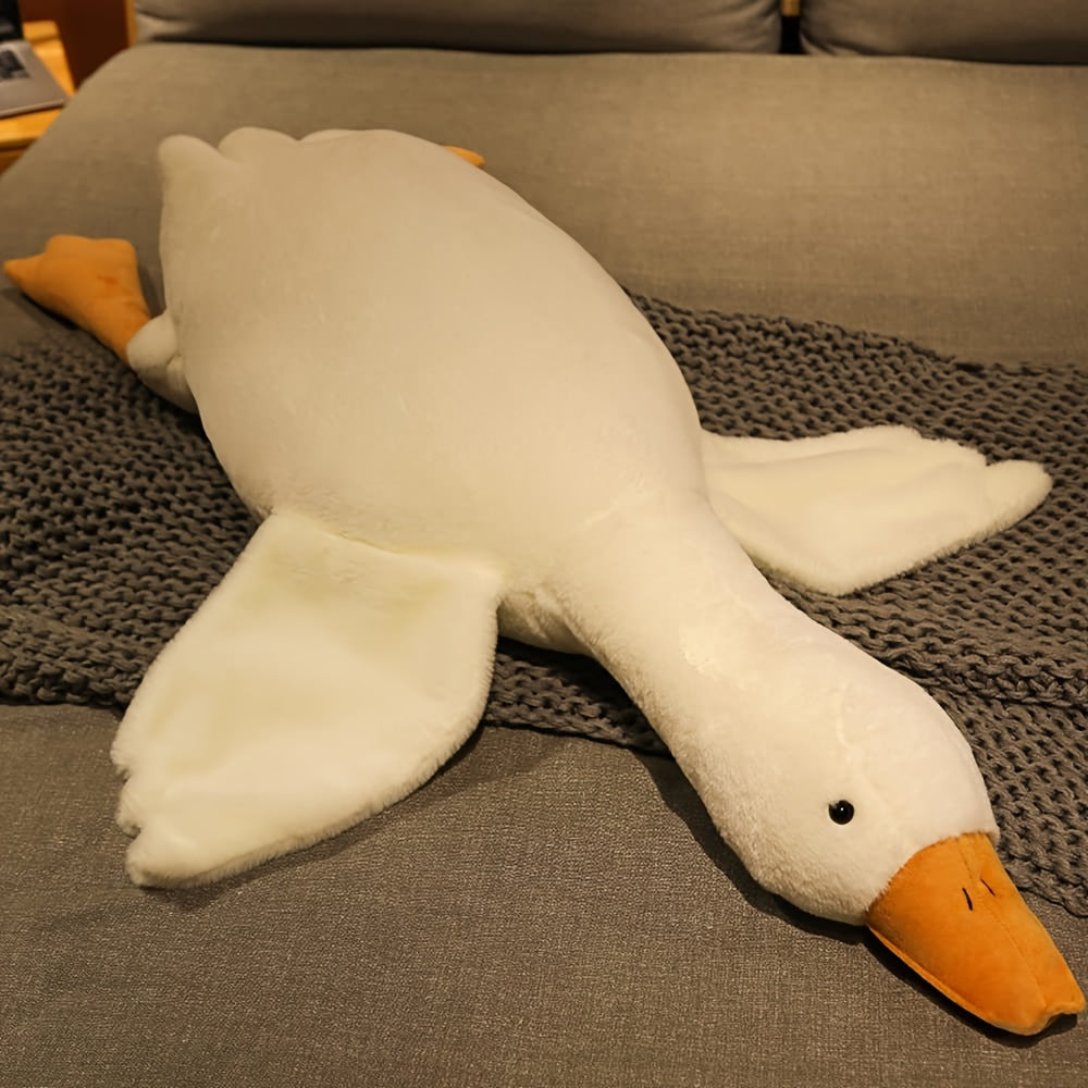 Zachte Witte Eend Pluche Knuffel - Grote Zwaan/Gans Speelgoed, Fluffy Vloermat voor Kinderkamer en Huisdecoratie