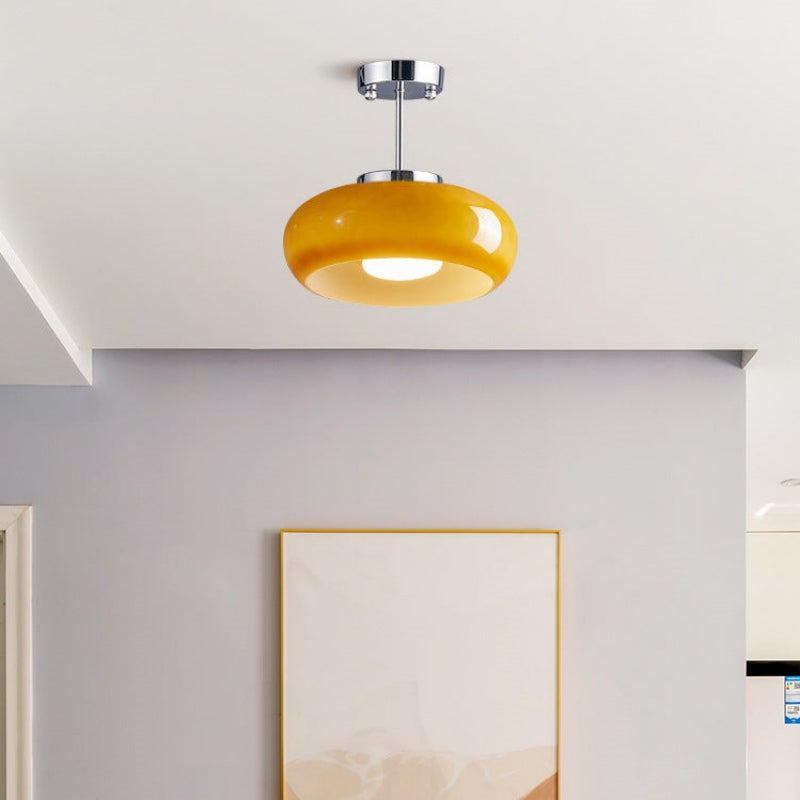 Retro Amber Ronde Glazen Plafondlamp