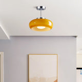Retro Amber Ronde Glazen Plafondlamp