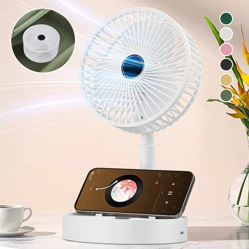 Draagbare Oplaadbare Telescopische Tafelventilator met Stil Ontwerp en Verstelbare Hoogte