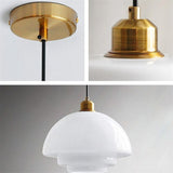 Mid Century Art Melkwit Glazen Hanglamp