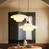 Mid Century Art Melkwit Glazen Hanglamp