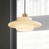 Mid Century Art Melkwit Glazen Hanglamp