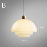 Mid Century Art Melkwit Glazen Hanglamp
