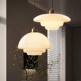 Mid Century Art Melkwit Glazen Hanglamp