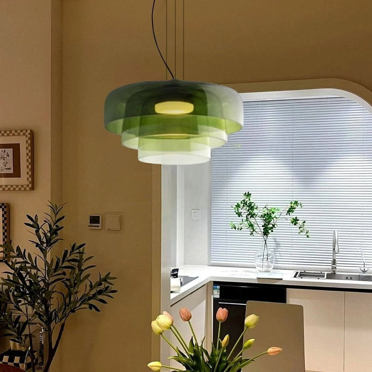 Nordic Ontwerper Creatieve Middeleeuwse Glazen Hanglampen