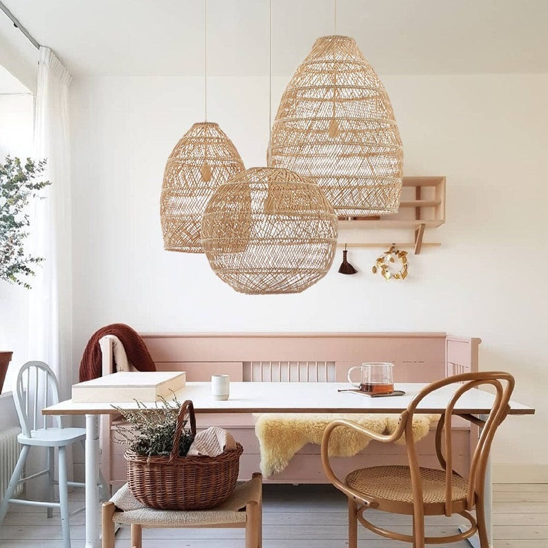 Handgeweven Rotan Hanglamp - Landelijke Stijl