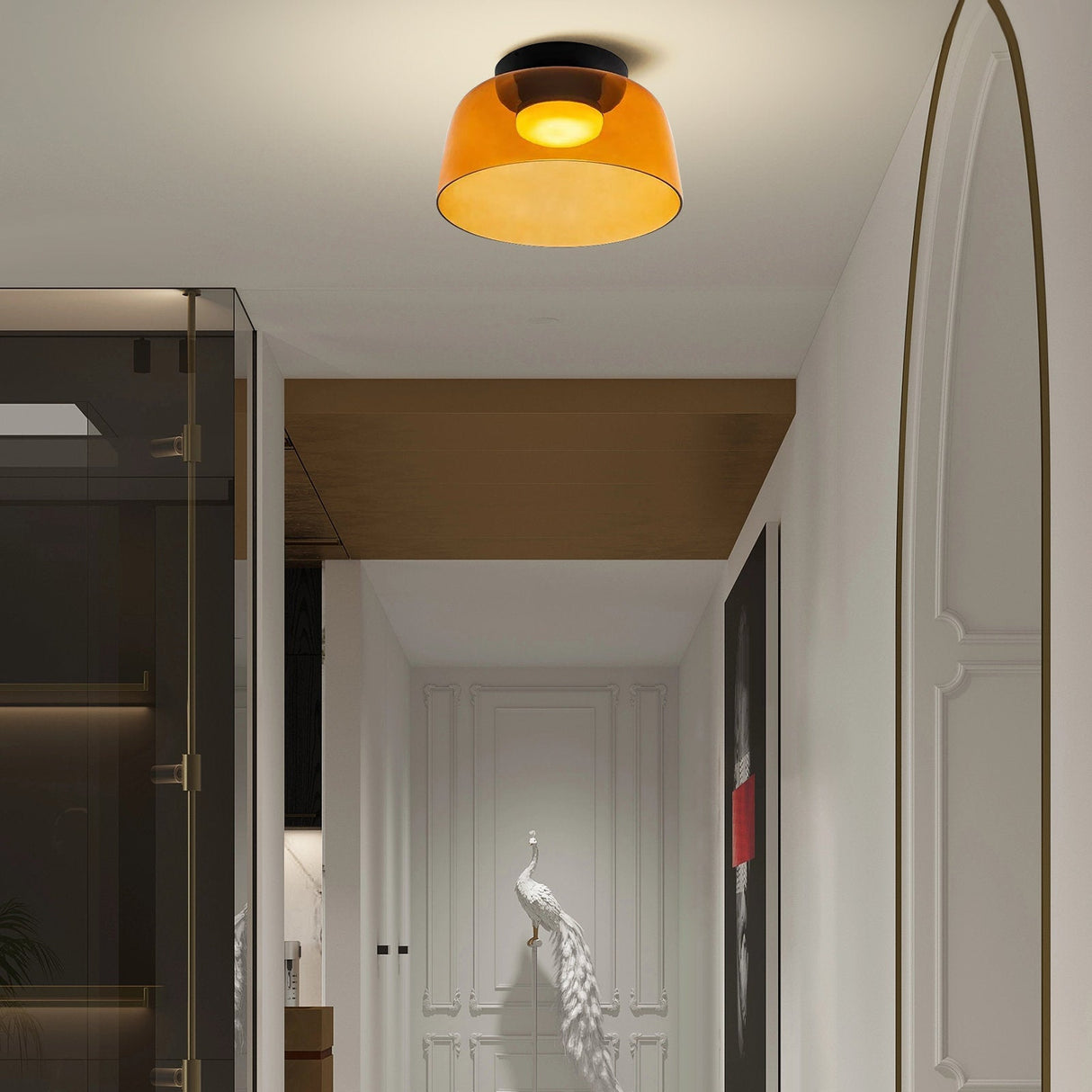 Nordic Designer Creatieve Persoonlijkheid Middeleeuwse Glazen Plafondlamp