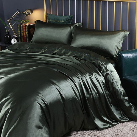 Luxe Satijn/Katoen Bedlinnen Set (4 stuks) – 2x Kussensloop en Laken voor Ultiem Comfort