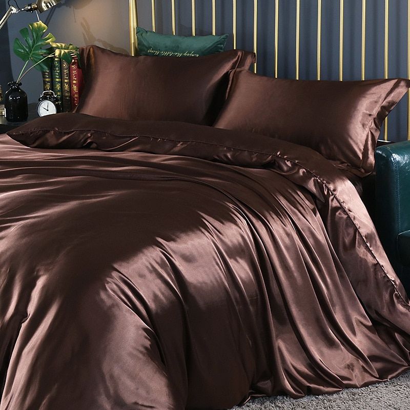 Luxe Satijn/Katoen Bedlinnen Set (4 stuks) – 2x Kussensloop en Laken voor Ultiem Comfort